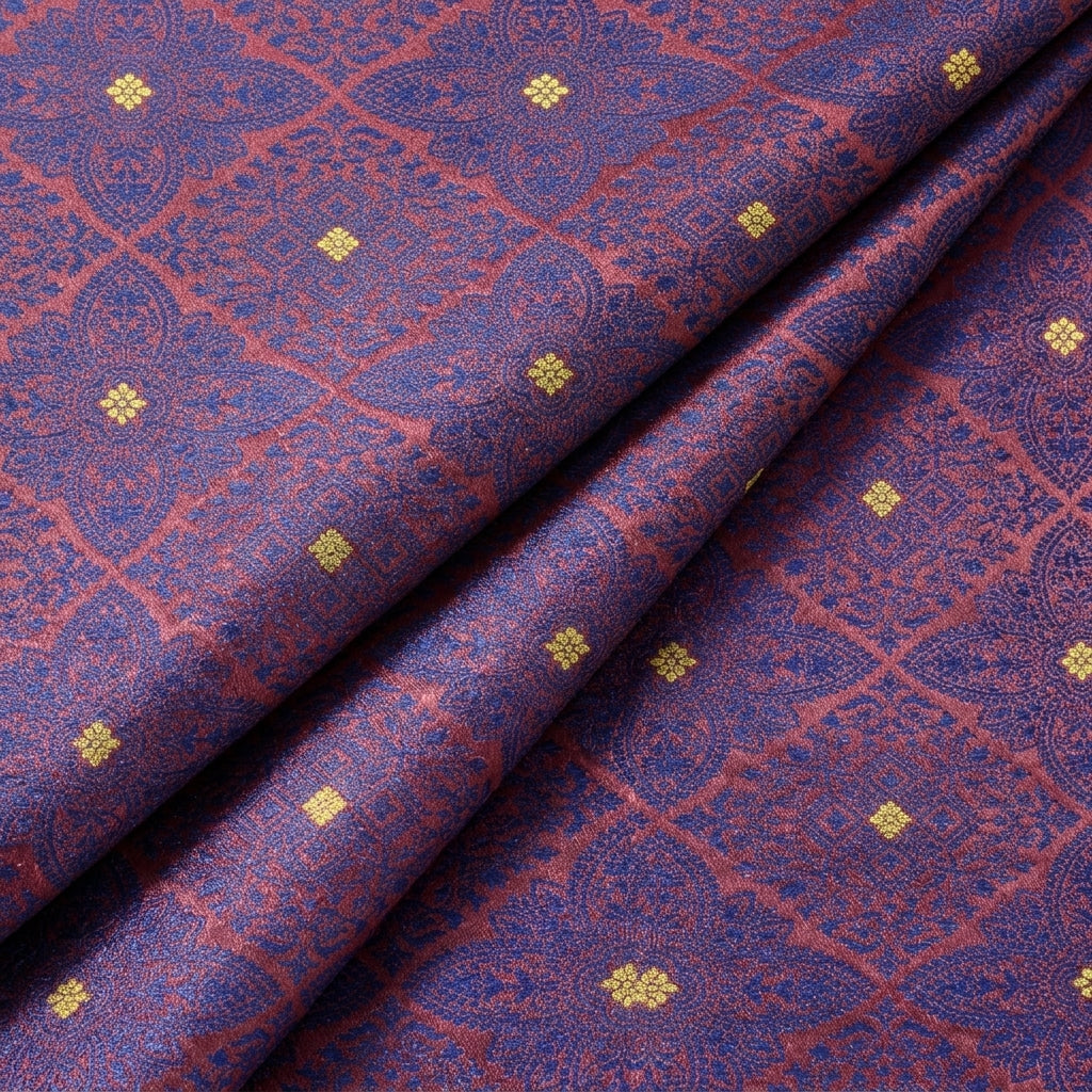 Folded Maroon Zari Banaras Fabric