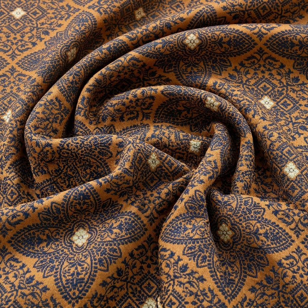 Swirled Fabric Showing Butta and Drape