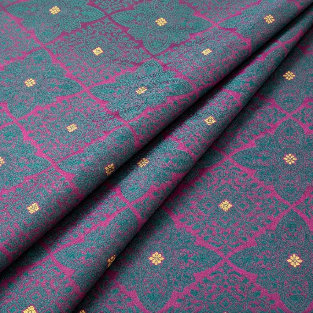 Folded Pink Zari Banaras Fabric