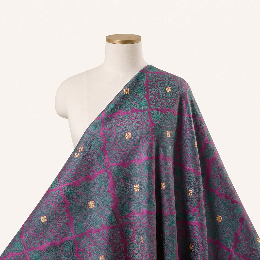 Pink Zari Banaras Fabric Draped as a saree