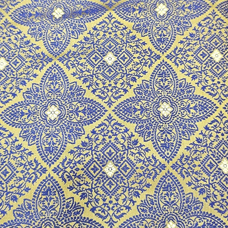 Gold Zari Banaras Fabric, laid flat