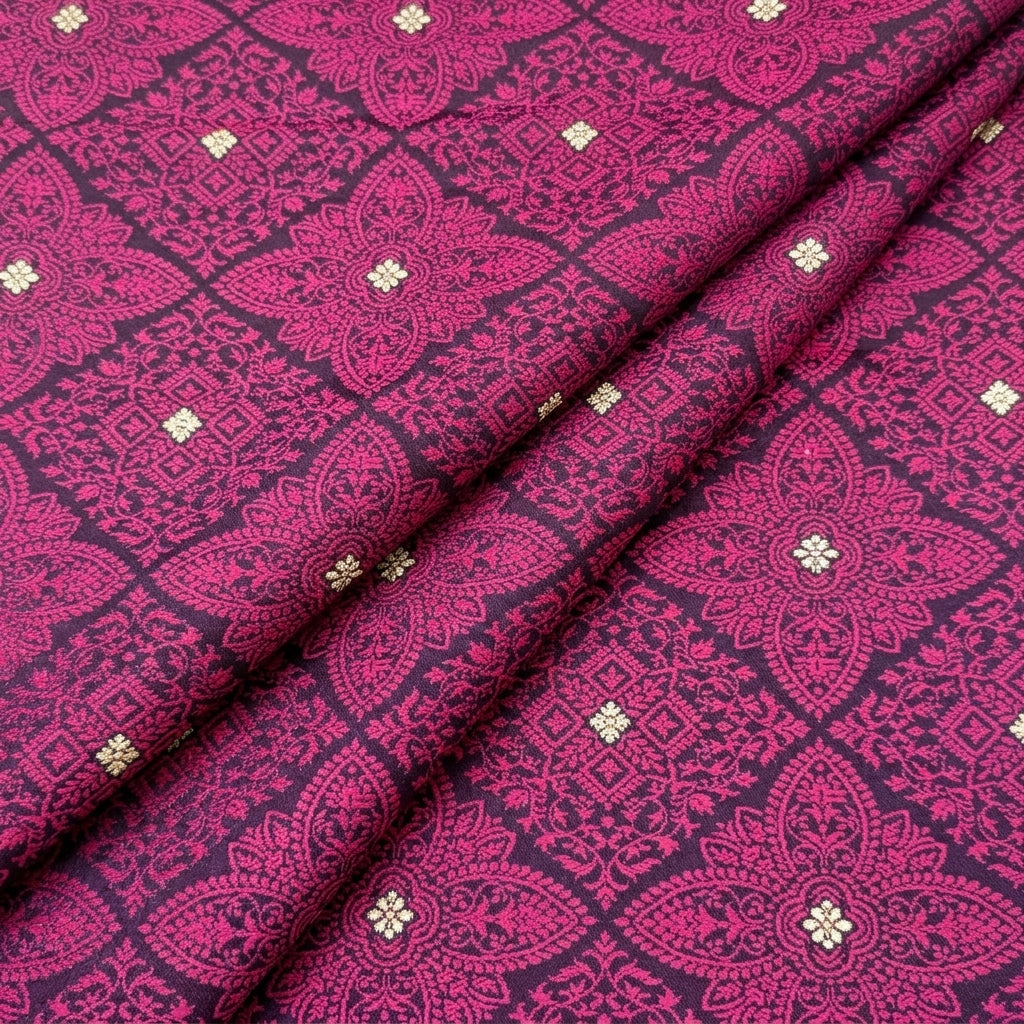 Folded Black Zari Banaras Fabric