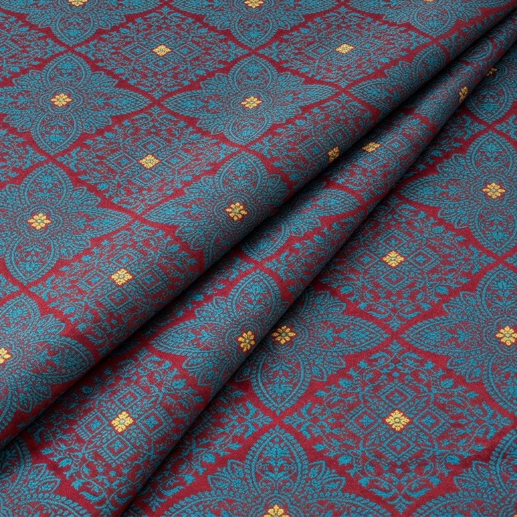 Folded Maroon Zari Banaras Fabric