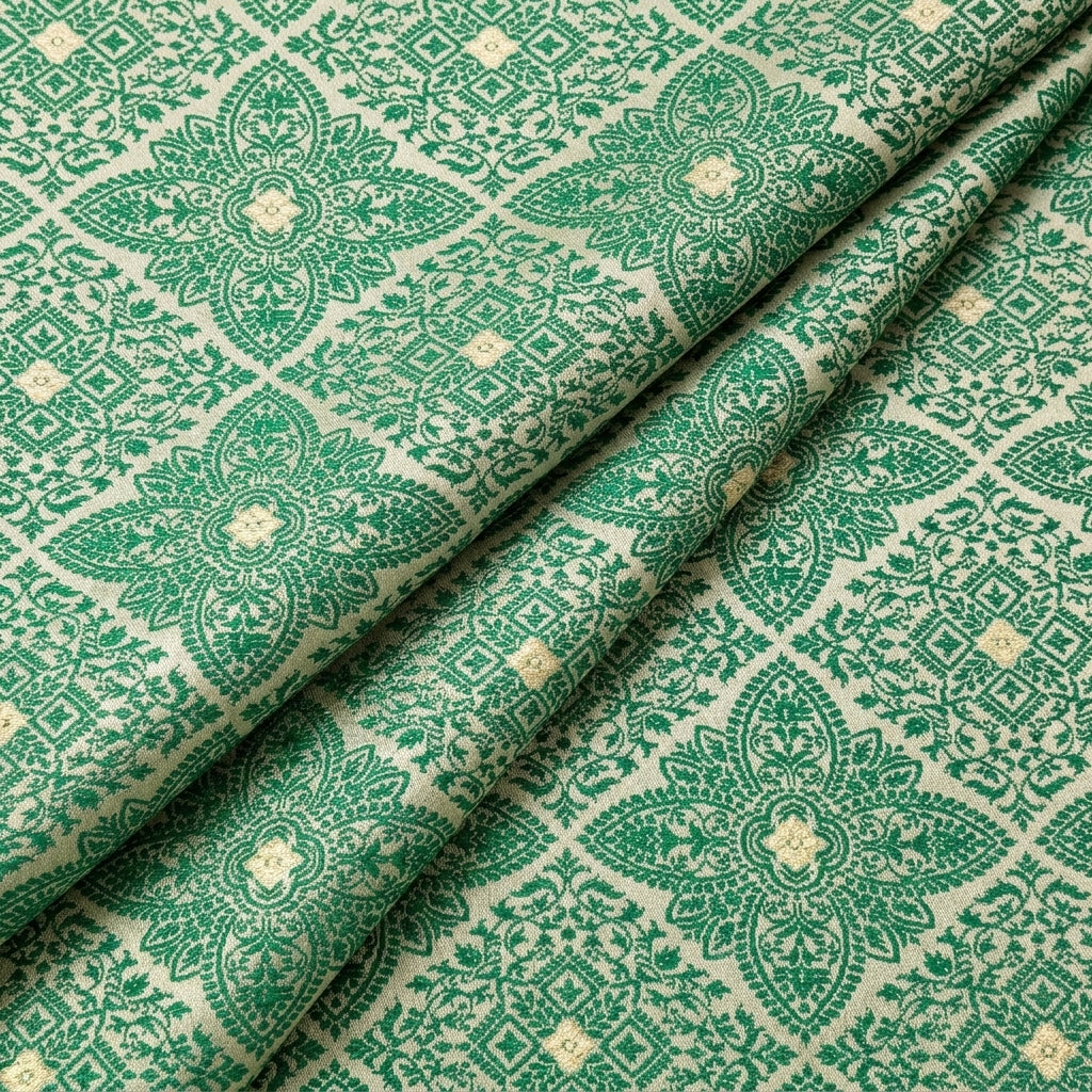 Folded Green Zari Banaras Fabric