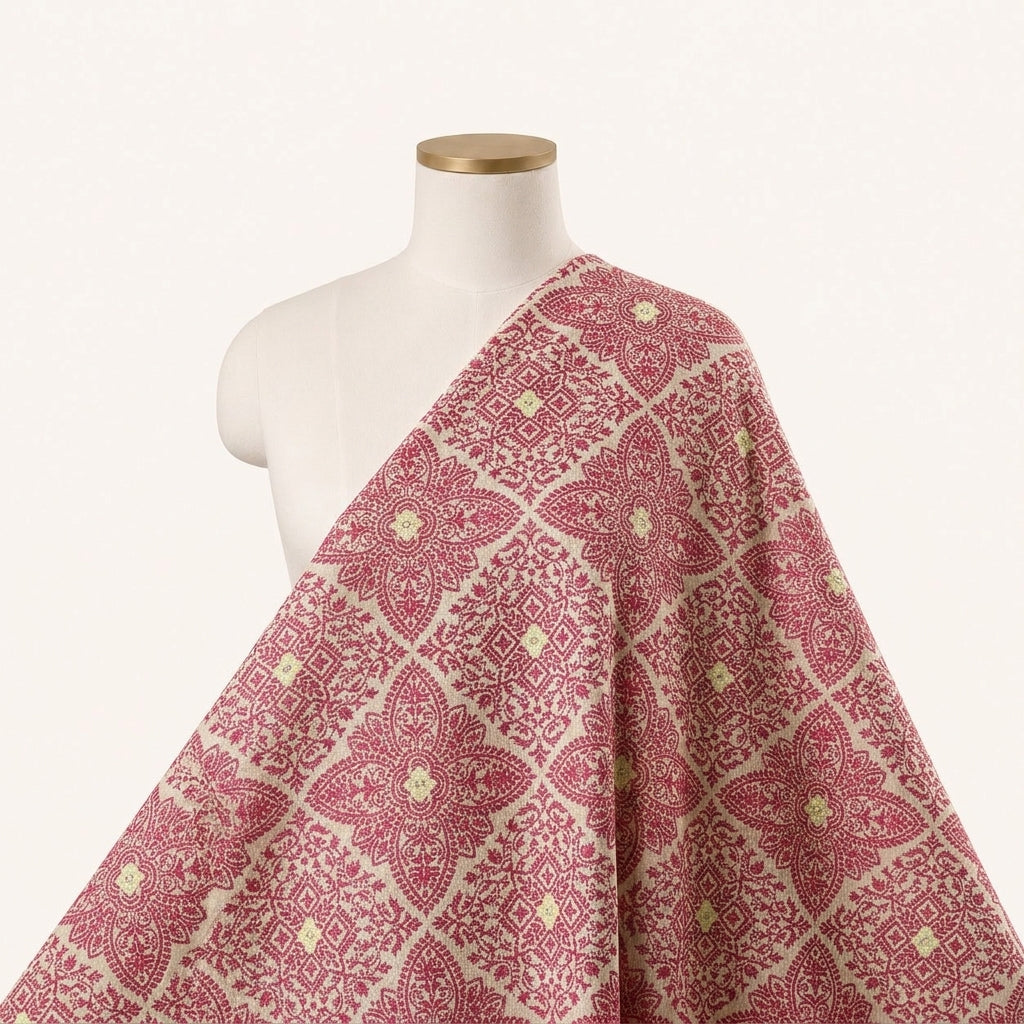 Beige Zari Banaras Fabric Draped as a saree