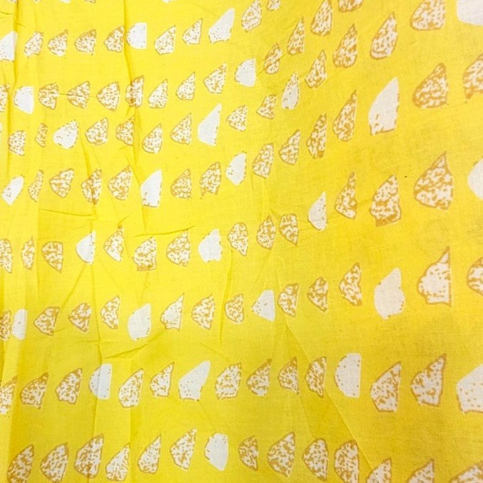 Yellow Printed Cotton Fabric - EB10253 - EB10253 - Flat fabric