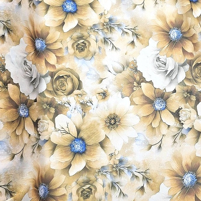 Floral Georgette Fabric - EB10337 - Flat fabric