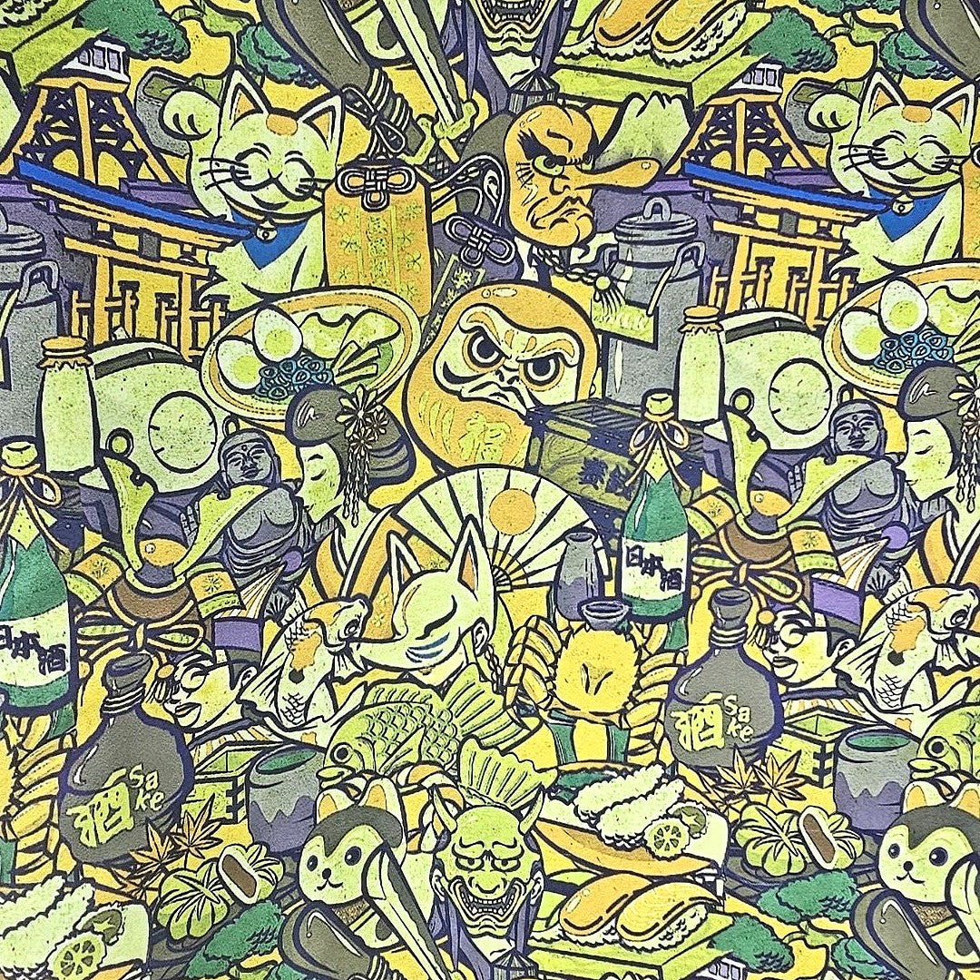 Printed Crepe Fabric - EB10401 - Flat fabric