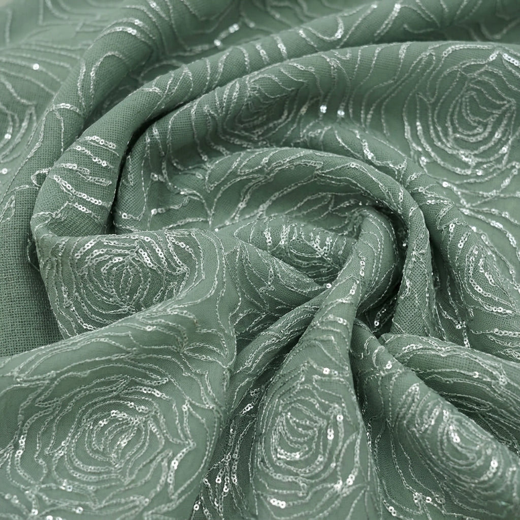 Floral Embroidery Georgette Fabric
