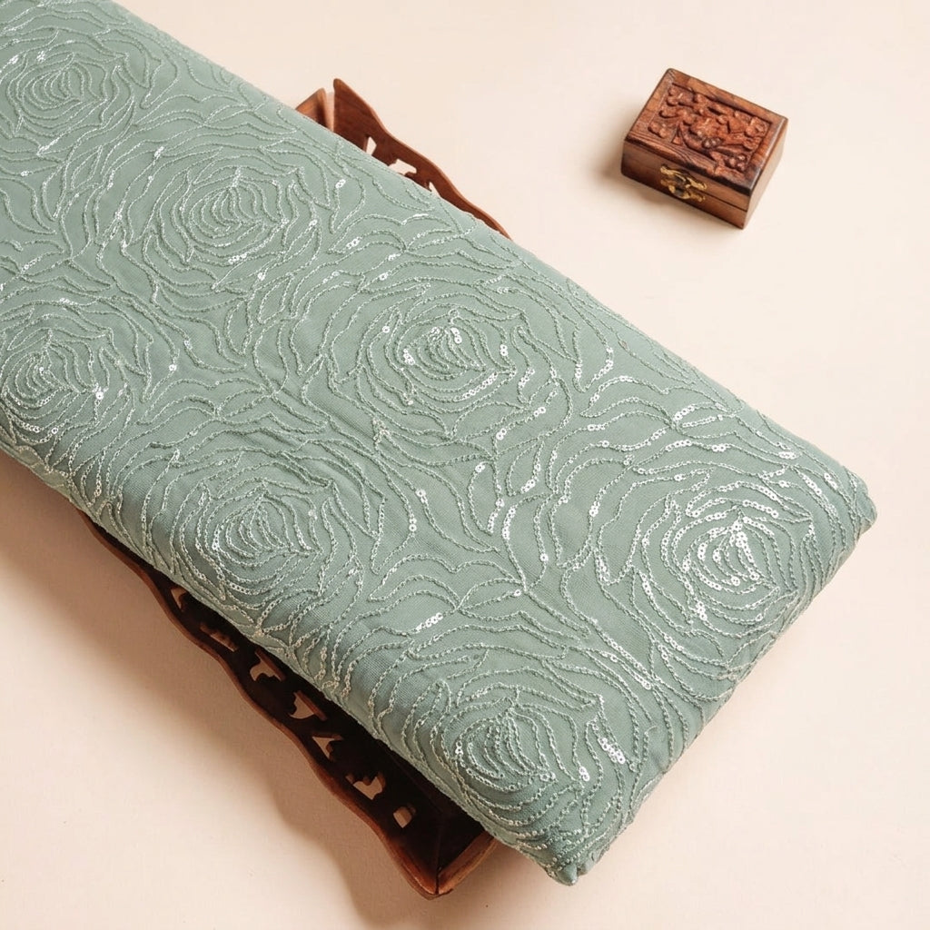 Floral Embroidery Georgette Fabric