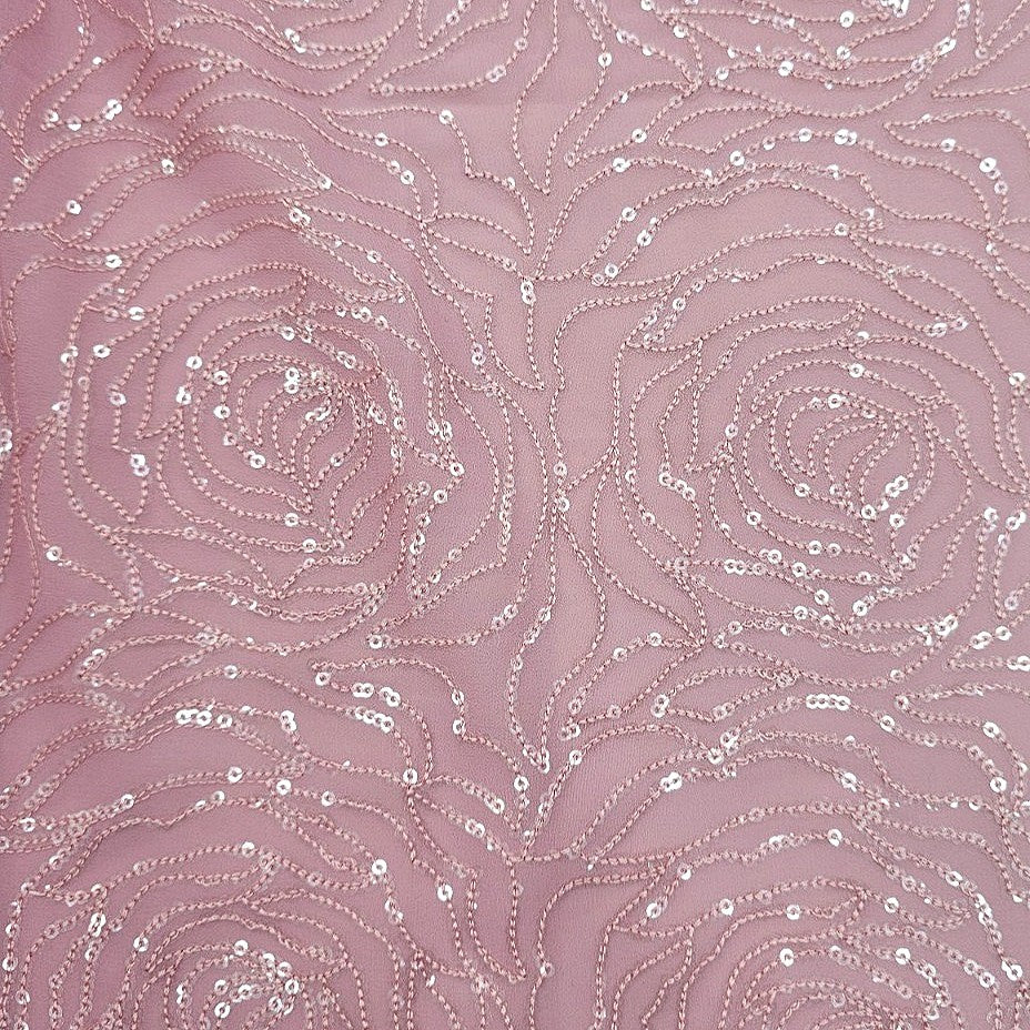Floral Embroidery Georgette Fabric