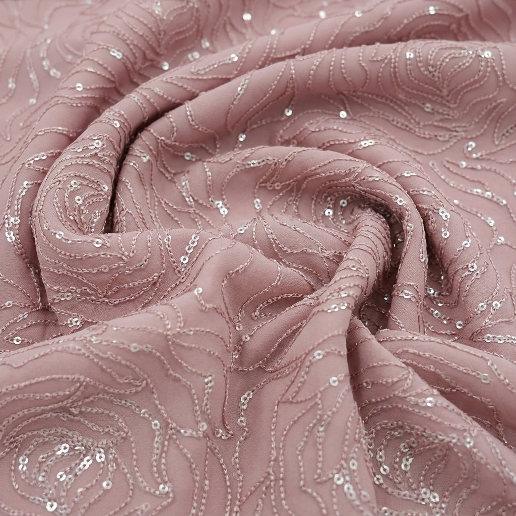 Floral Embroidery Georgette Fabric
