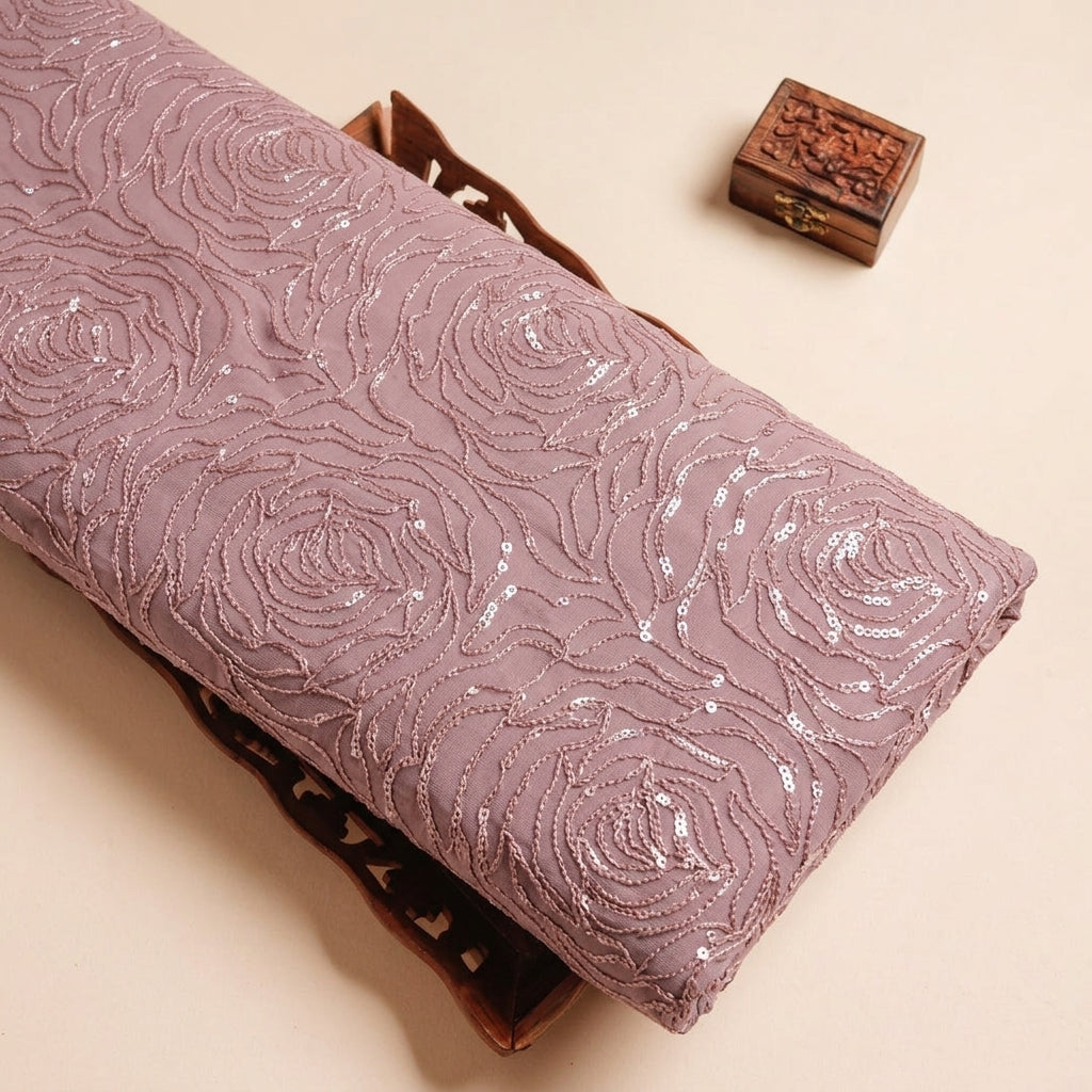 Floral Embroidery Georgette Fabric