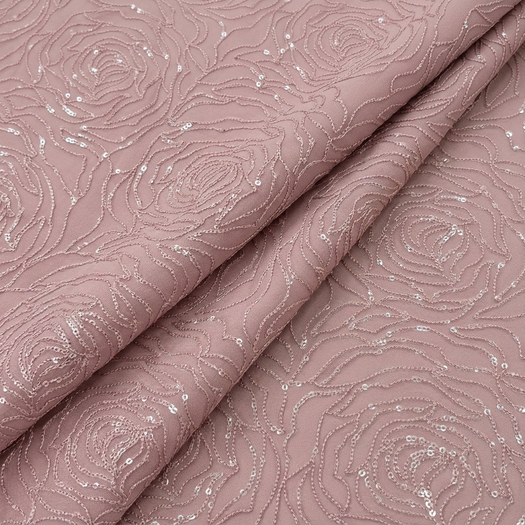 Floral Embroidery Georgette Fabric