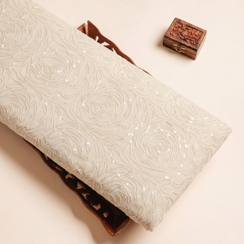 Floral Embroidery Georgette Fabric
