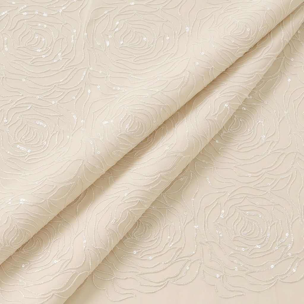 Floral Embroidery Georgette Fabric