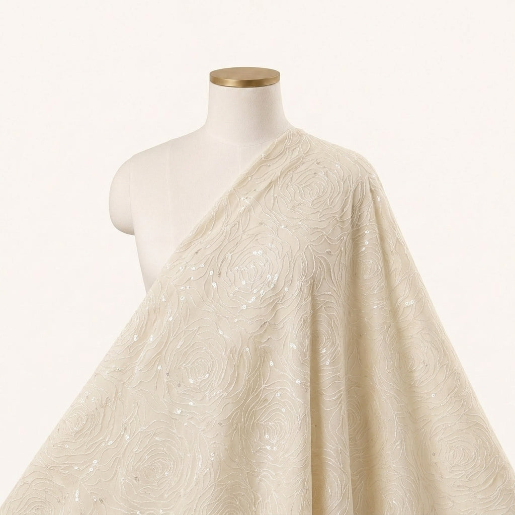 Floral Embroidery Georgette Fabric