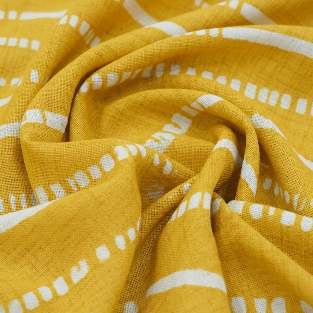 Swirled Stripes Yellow Stripes Cotton Fabric