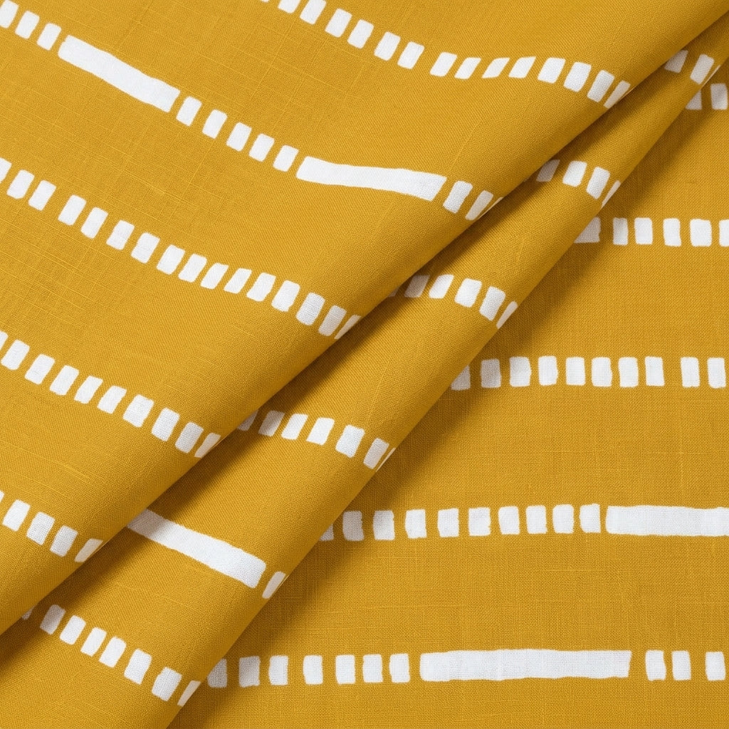Folded Stripes Yellow Stripes Cotton Fabric