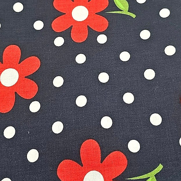 Floral Cotton Fabric - EB10865 - Flat fabric