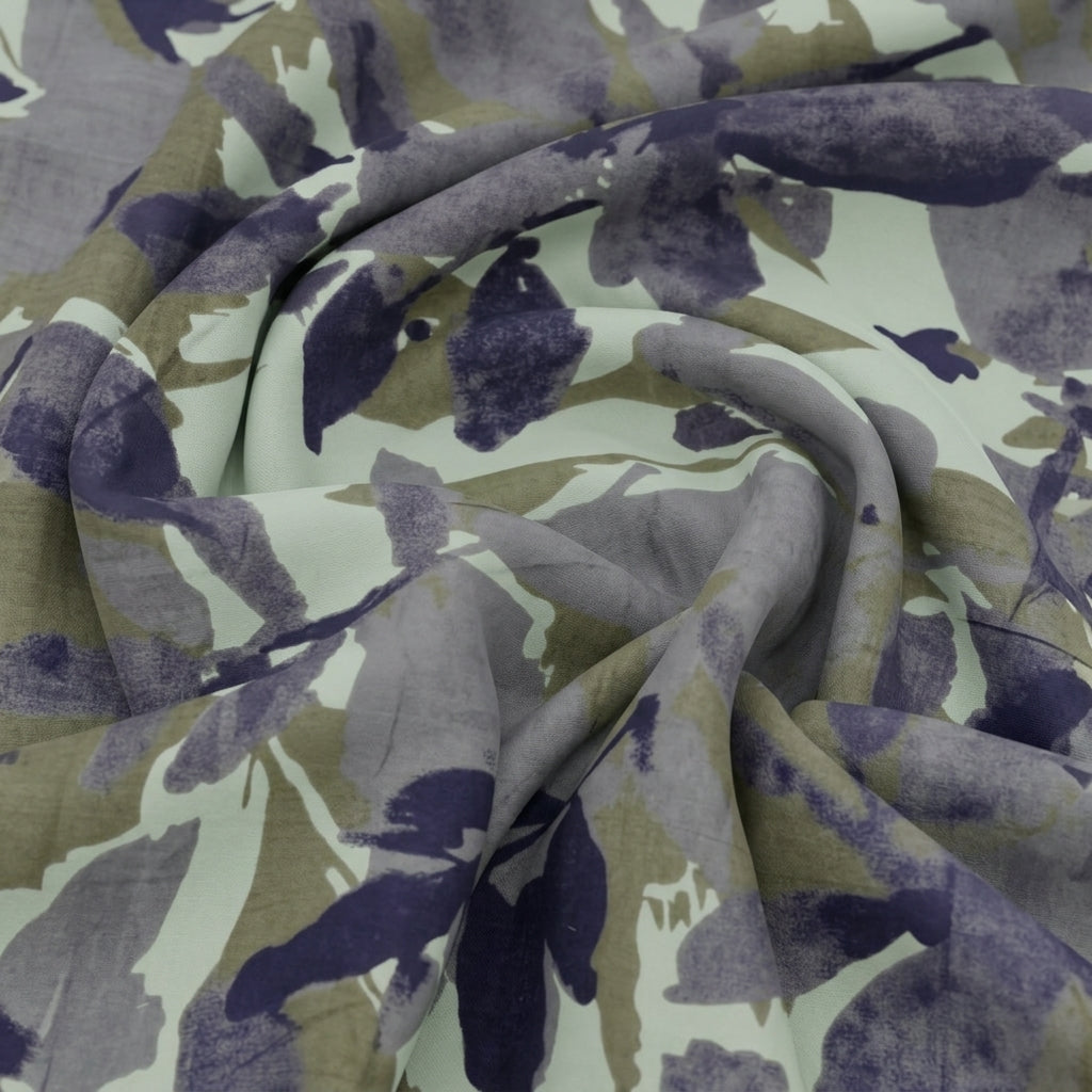 Swirled Leaf Green Leaf Cotton Fabric