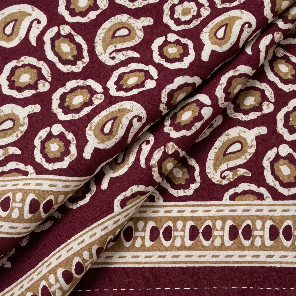 Paisley Cotton Fabric - EB11201 - folds