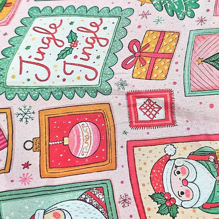Pink Printed Satin Fabric - EB11383 - EB11383 - Flat fabric