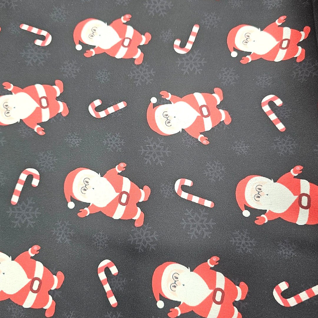 Black Printed Satin Fabric - EB11386 - EB11386 - Flat fabric