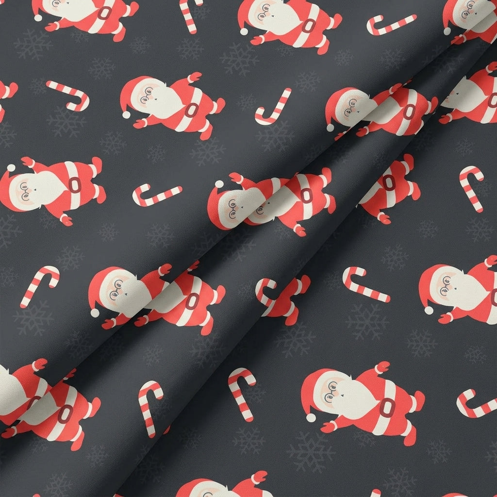 Folded Printed Black Printed Satin Fabric