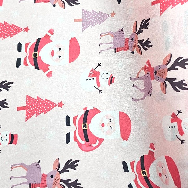 Pink Printed Satin Fabric - EB11387 - EB11387 - Flat fabric