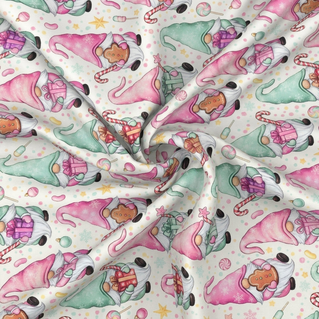 Swirled Printed Cream Printed Satin Fabric