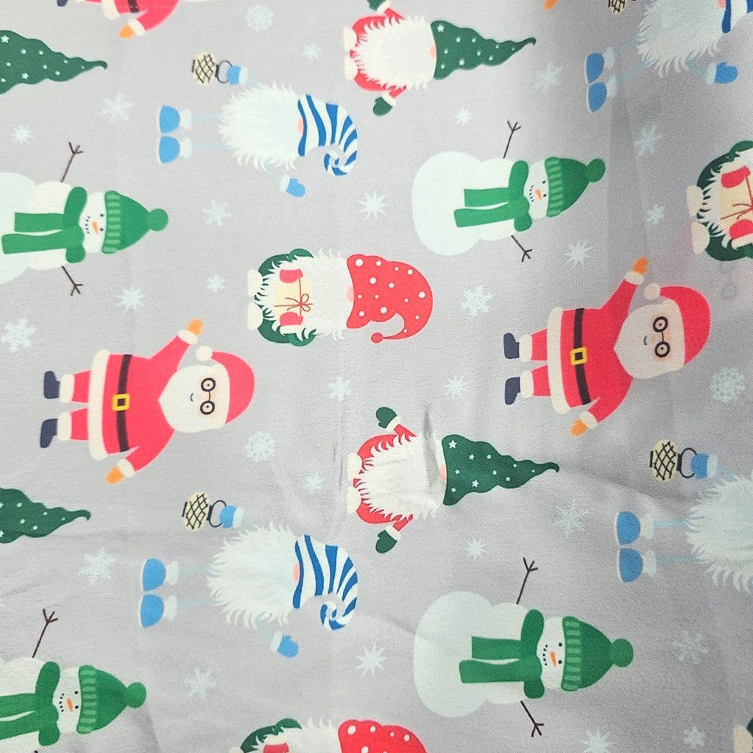 Grey Printed Satin Fabric - EB11393 - EB11393 - Flat fabric