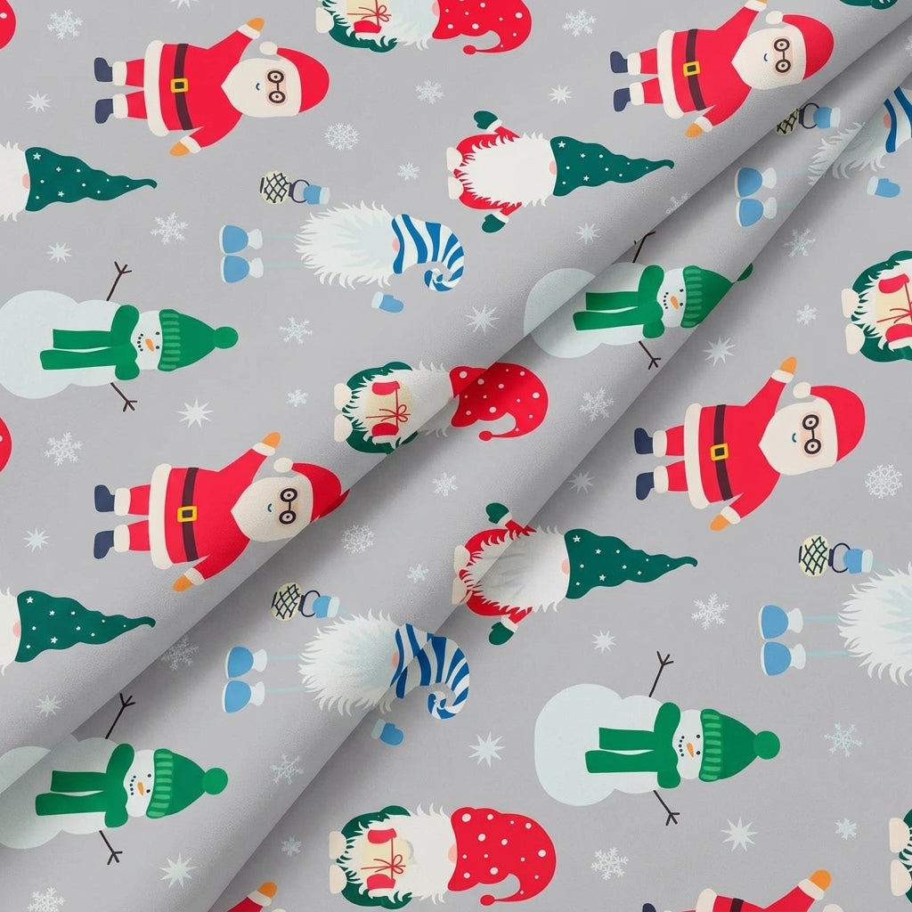 Folded Printed Grey Printed Satin Fabric