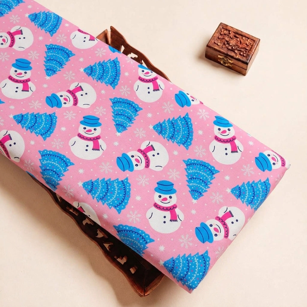 Pink Printed Satin Fabric - EB11397 - EB11397 - tray_3