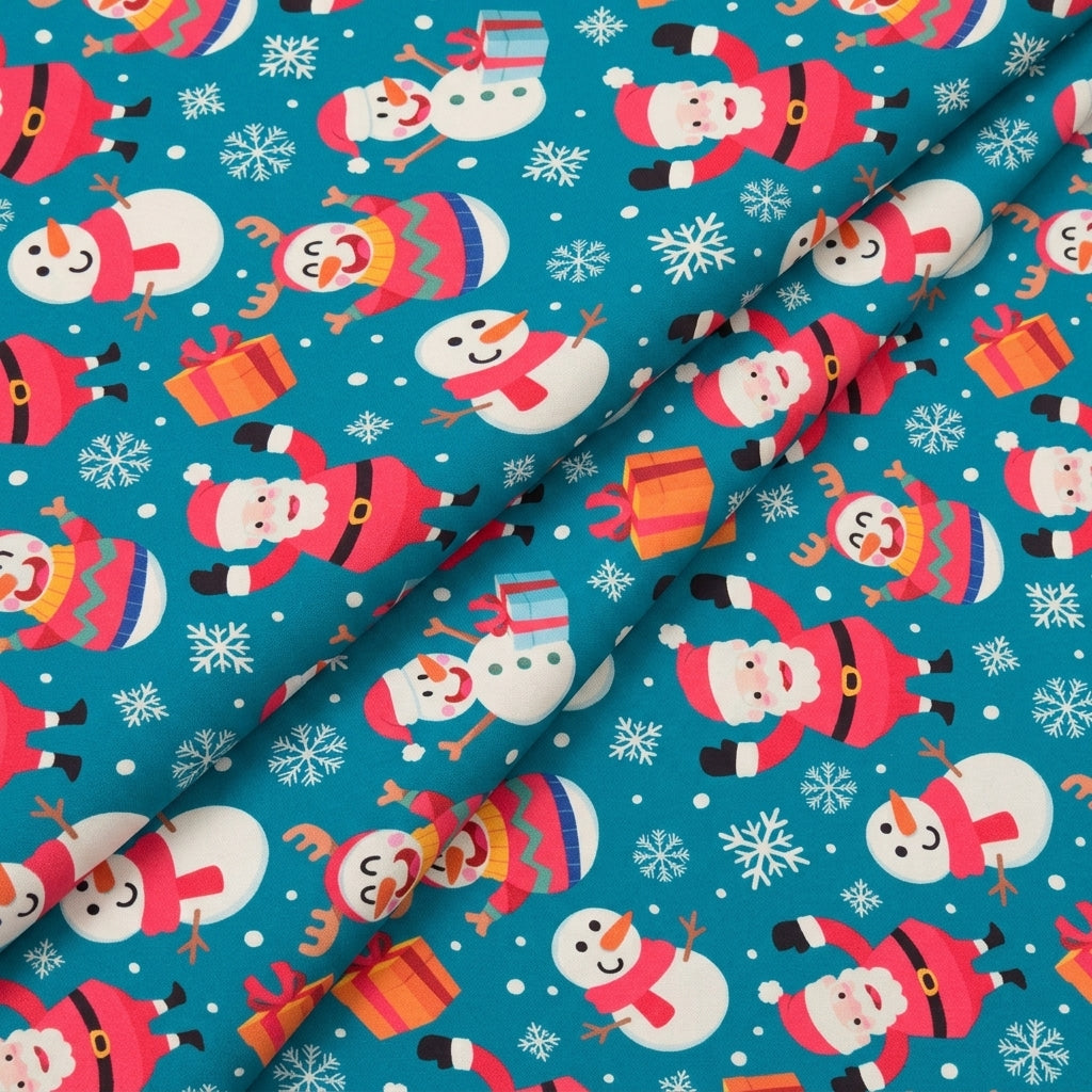 Blue Printed Satin Fabric - EB11399 - EB11399 - folds
