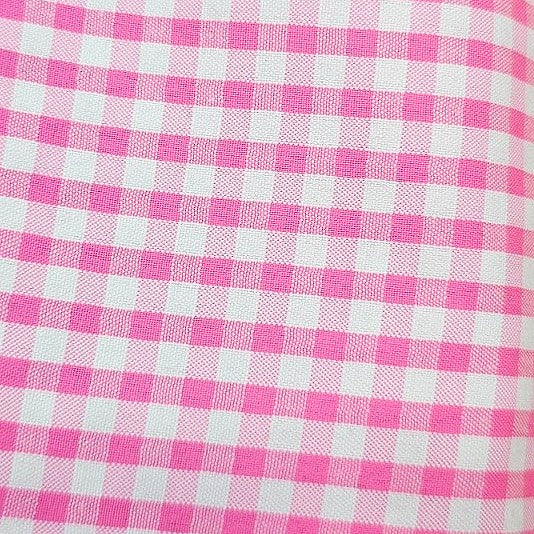 Pink Checked Terry Cotton Fabric - EB11408 - EB11408 - Flat fabric