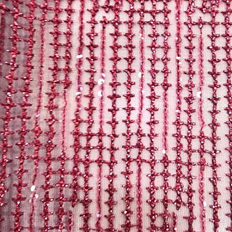 Pink Embroidery Net Fabric - EB11516 - EB11516 - Flat fabric