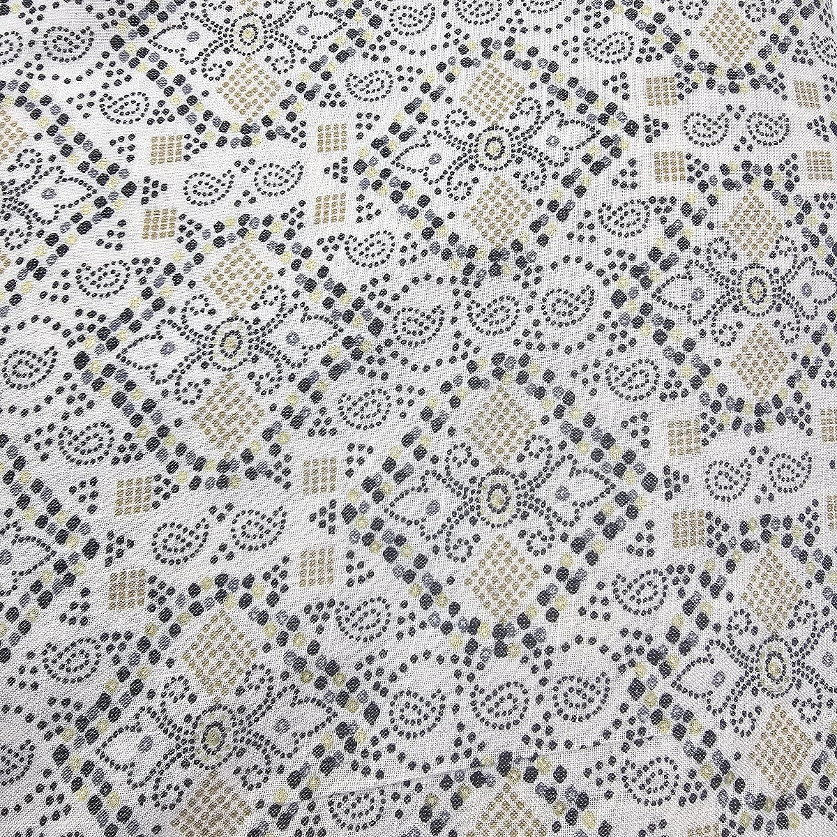 Cream Foil Print Rayon Fabric - EB11790