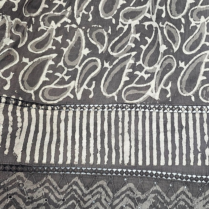 Grey Ajrak Cotton Fabric - EB11800