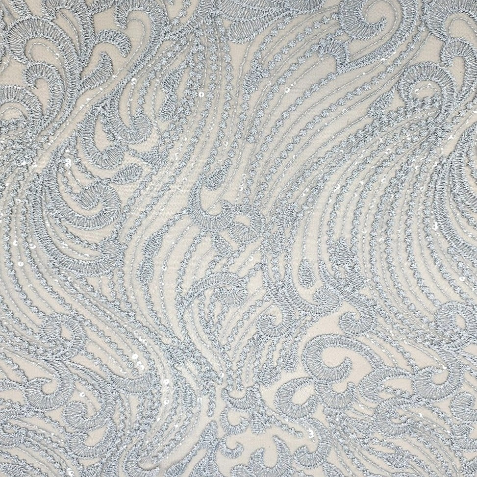 Blue Abstract Net Fabric - EB11876