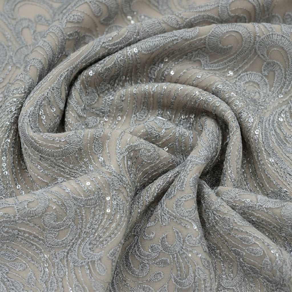 Blue Abstract Net Fabric - EB11876