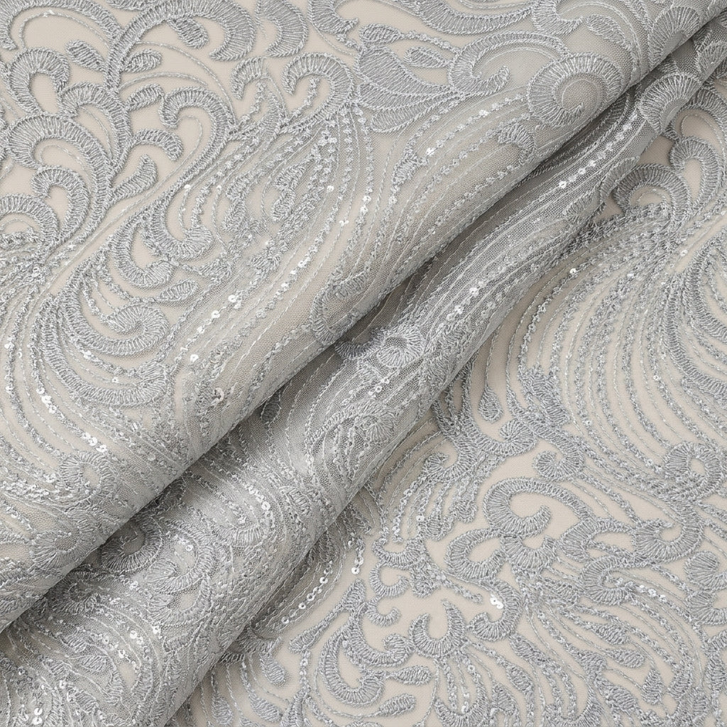 Blue Abstract Net Fabric - EB11876