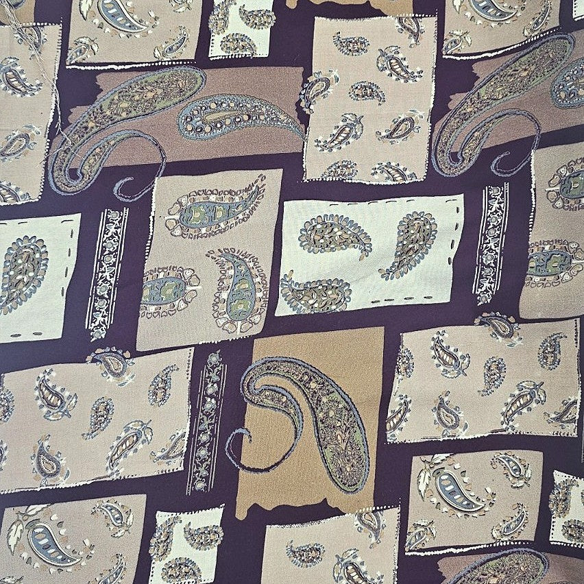 Purple Paisley Rayon Fabric - EB11898 - EB11898 - Flat fabric