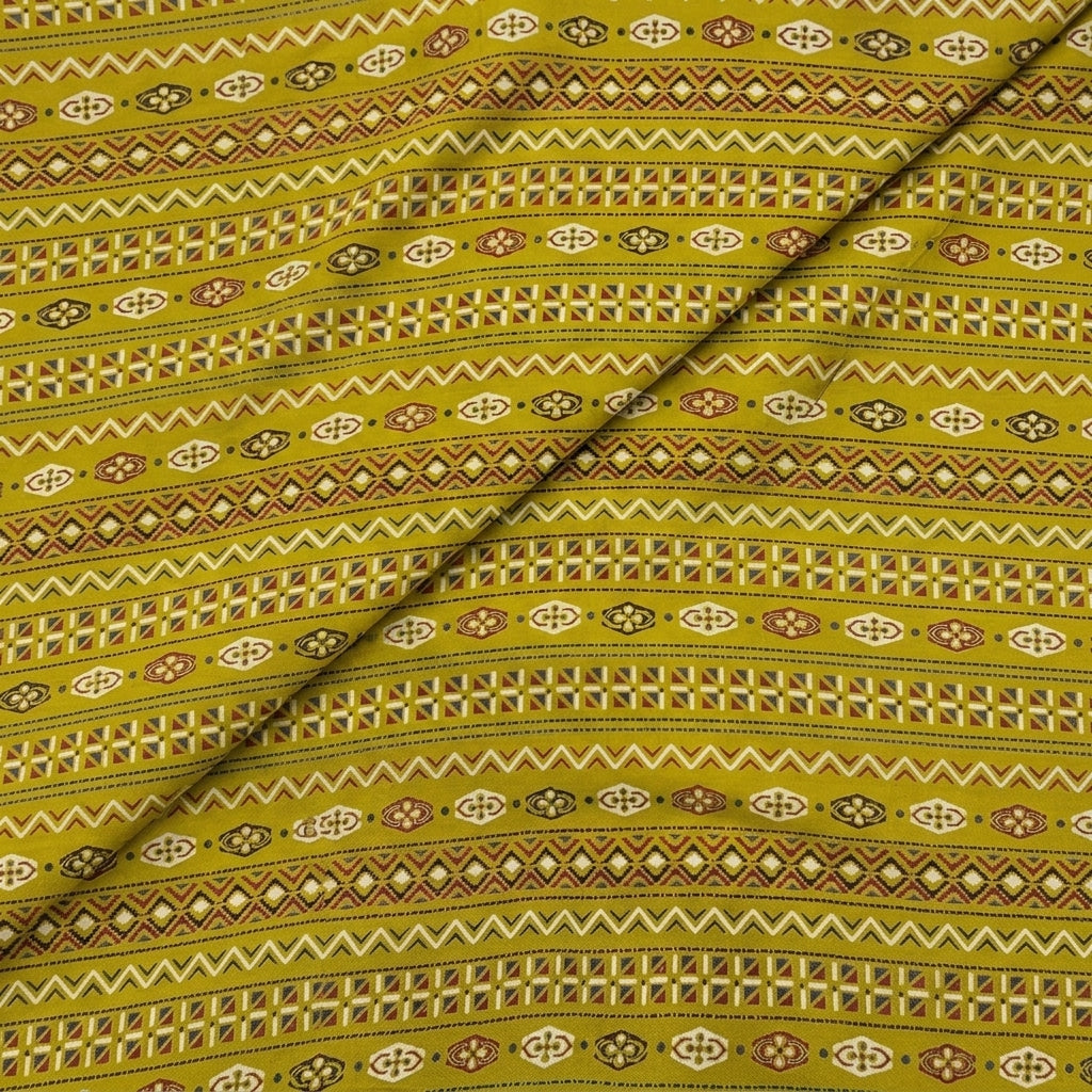 Mustard Yellow Striped Rayon Fabric - EB11922