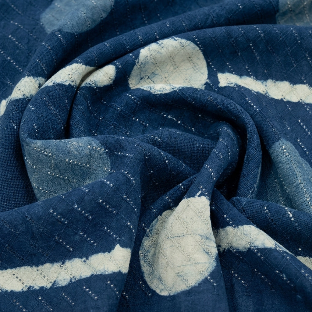Swirled Batik Indigo Batik Cotton Fabric