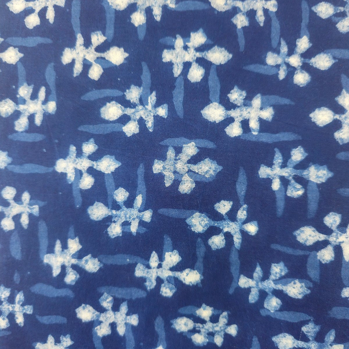 Indigo Block Print Cotton Fabric - EB12346