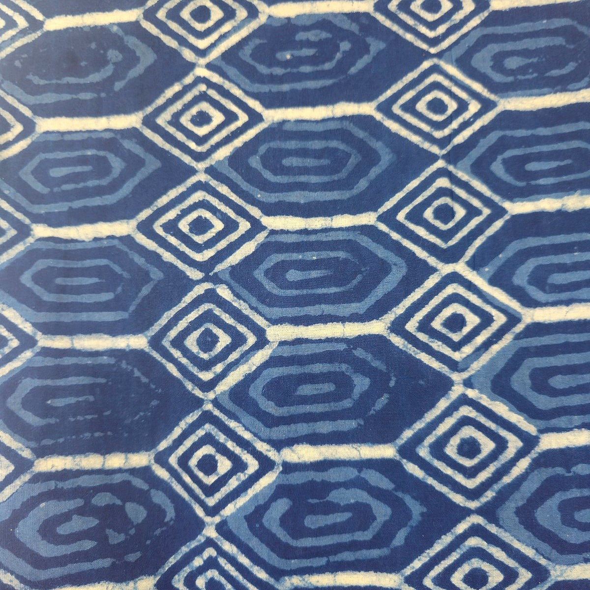 Indigo Block Print Cotton Fabric - EB12356