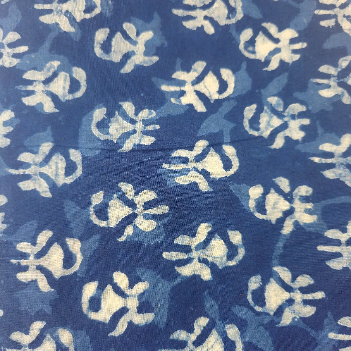 Indigo Block Print Cotton Fabric - EB12363