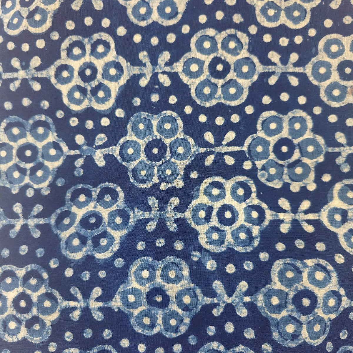 Indigo Block Print Cotton Fabric - EB12367