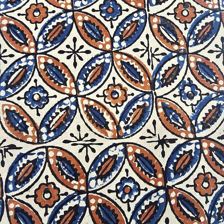 Ajrakh Cotton Fabric - EB12427 - Flat fabric